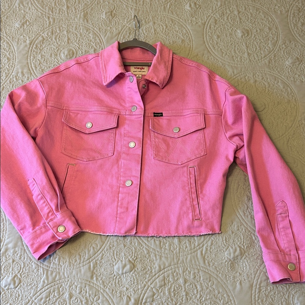 Wrangler Pink Denim Jacket - size Medium